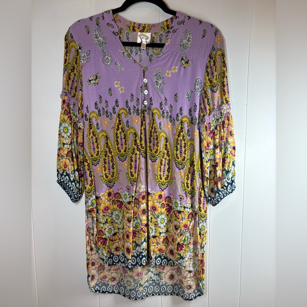 Anthropologie Fig & Flower Floral Tunic Small